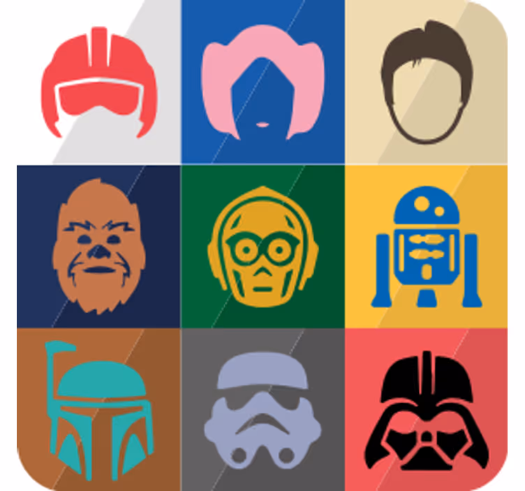 Coloridos personajes de estrellas art more posavasos - TenVinilo