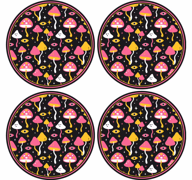 Posavasos frikis patrón de setas coloridas - TenVinilo