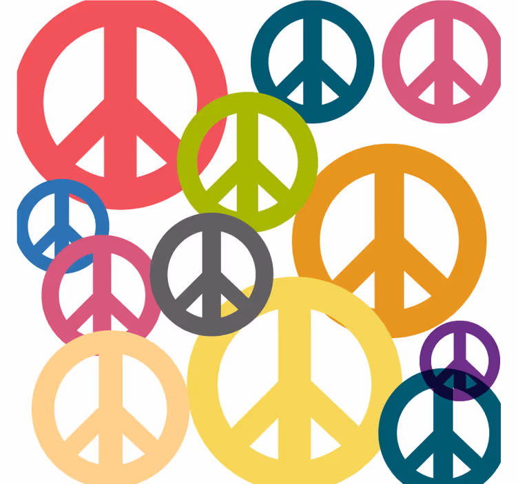 Posavasos frikis iconos de paz vibrantes - TenVinilo