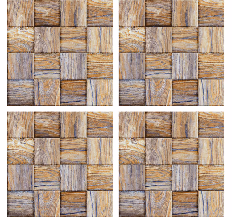 Posavasos textura Mosaico de imitación de madera de los años 80 - TenVinilo