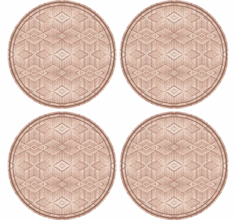 Posavasos superficie circular con patrón geométrico - TenVinilo