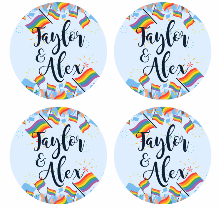 Posavasos cerveza celebración de banderas arcoíris - TenVinilo