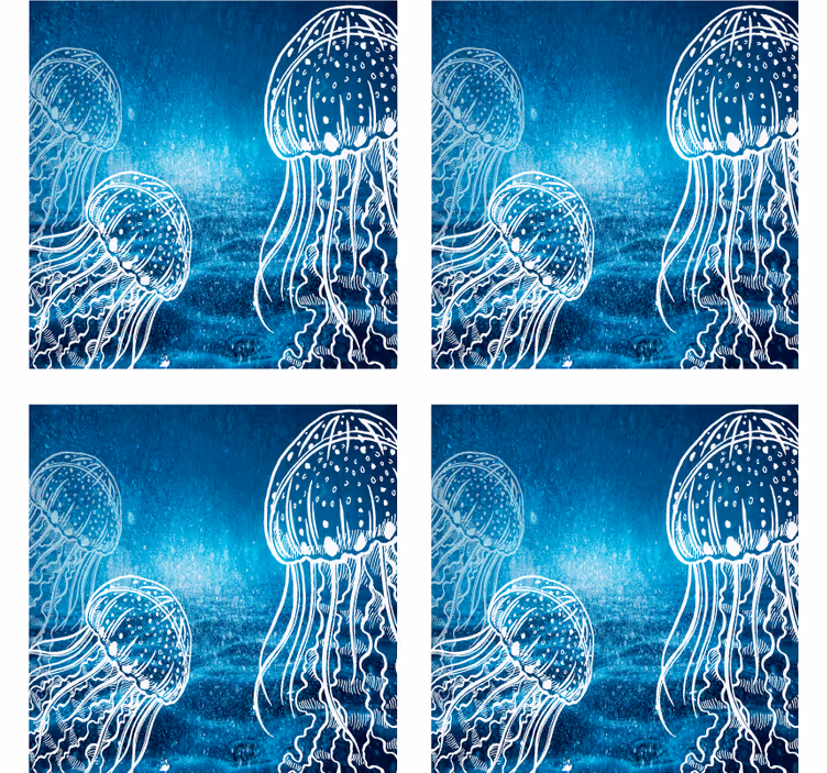 Posavasos patrones de medusas elegantes - TenVinilo