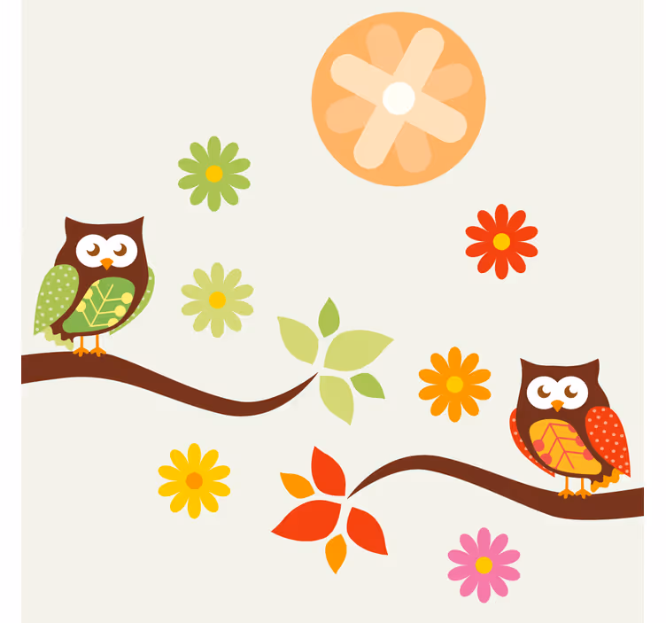 Patchwork animal búho diseño más posavasos - TenVinilo