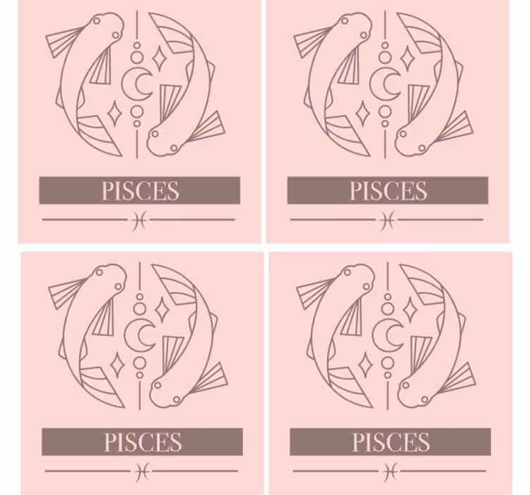 Posavasos personalizable símbolo del pez de piscis - TenVinilo
