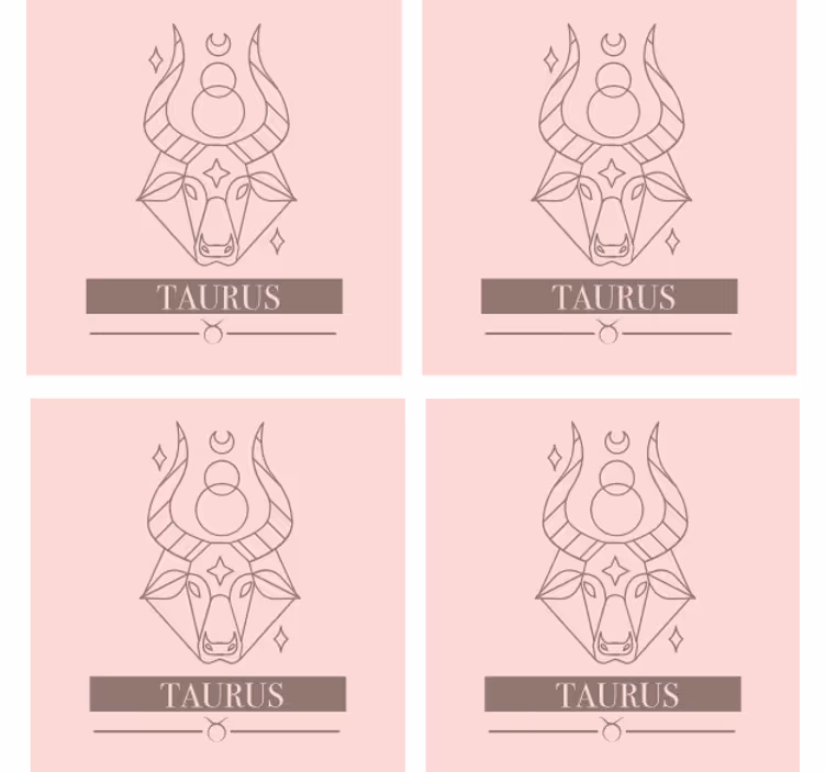 Posavasos personalizable taurus zodiaco minimalista - TenVinilo