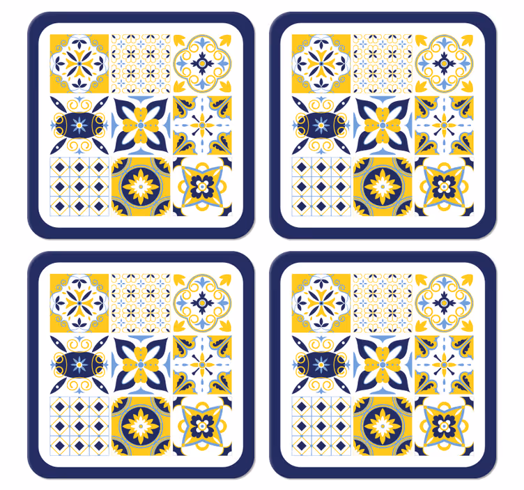 Posavasos azulejo Estilo portugués azul - TenVinilo