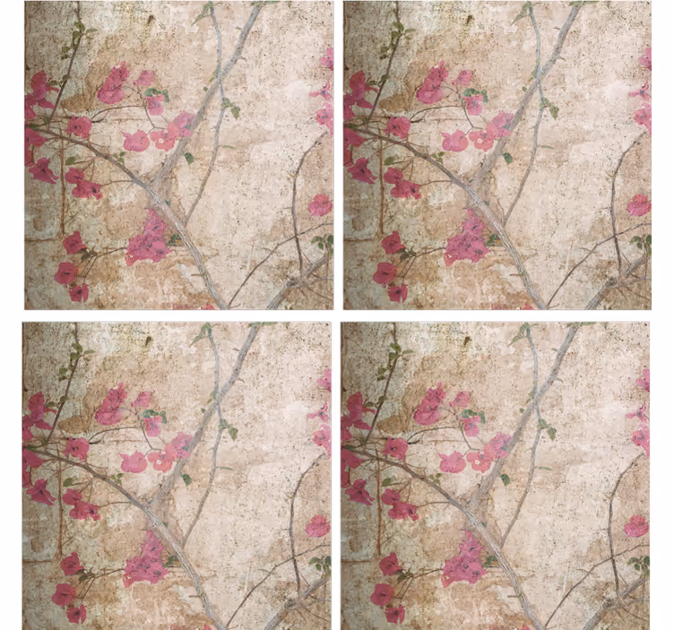 Posavasos motivo floral texturizado - TenVinilo