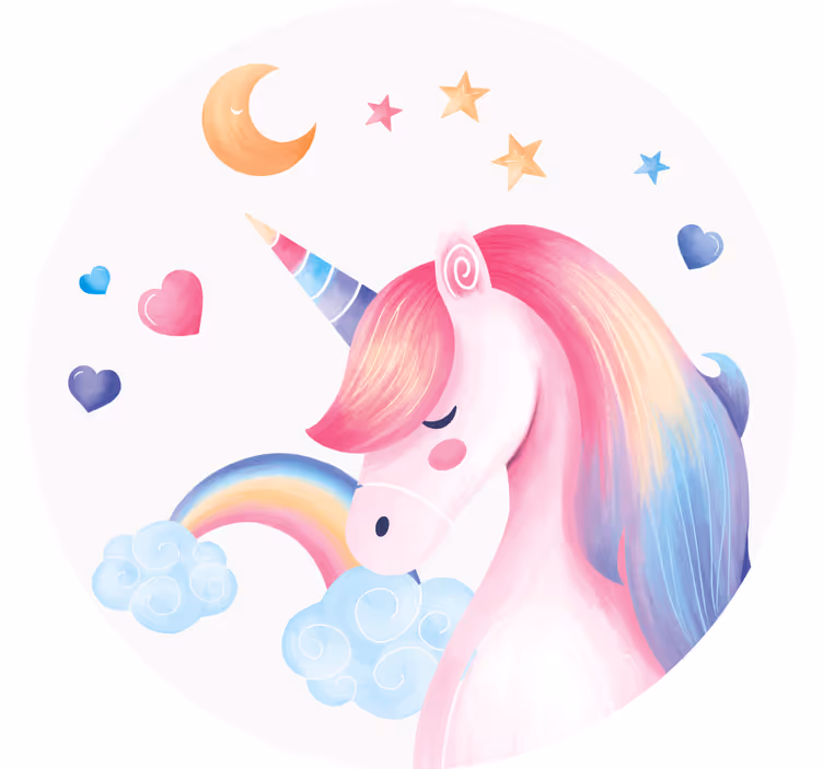 Unicornio arcoiris más posavasos - TenVinilo