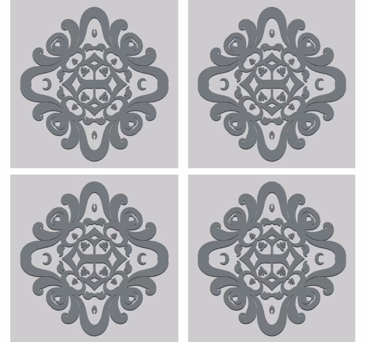 Posavasos azulejo Formas de flores de efecto 3d - TenVinilo