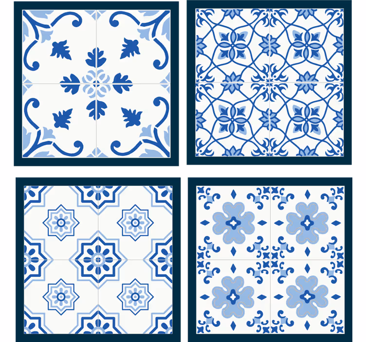 Posavasos azulejo Conjunto de mosaicos arabescos - TenVinilo