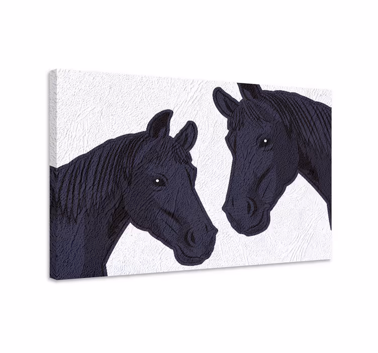 Cuadro caballos imagen de un par de caballos oscuros - TenVinilo