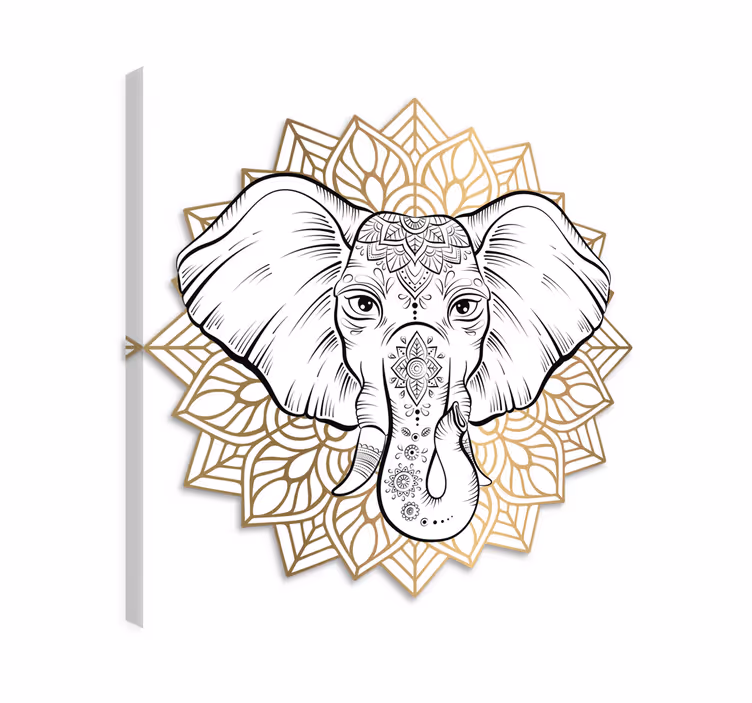 Cuadro de elefantes mandala animal - TenVinilo