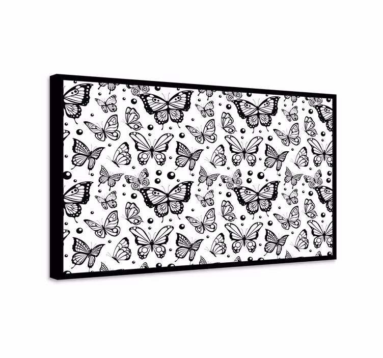 Cuadro mariposas en color monocolor y puntos - TenVinilo