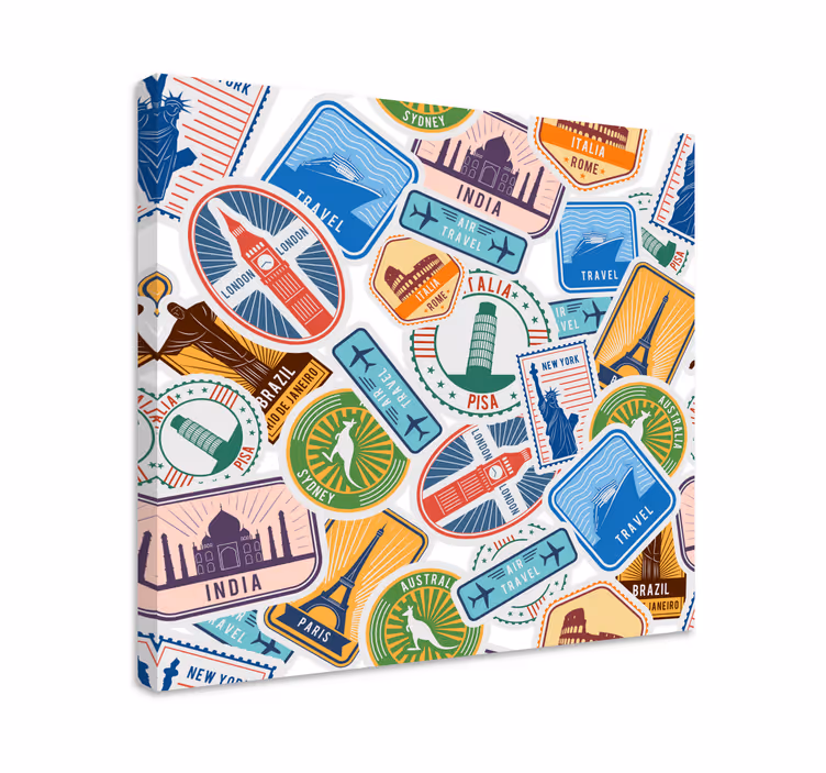 Cuadro moderno collage monumentos ciudades - TenVinilo