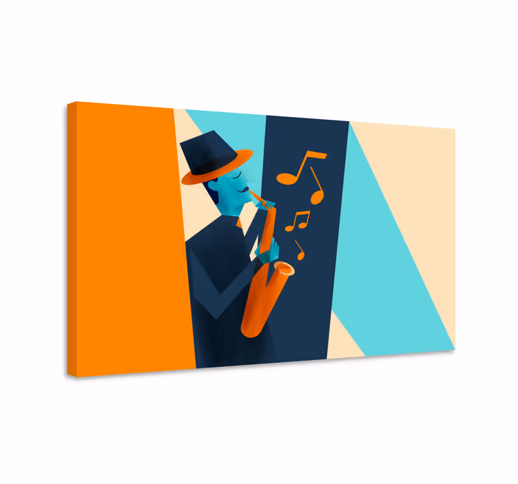 Cuadro musical saxofonista de jazz - TenVinilo