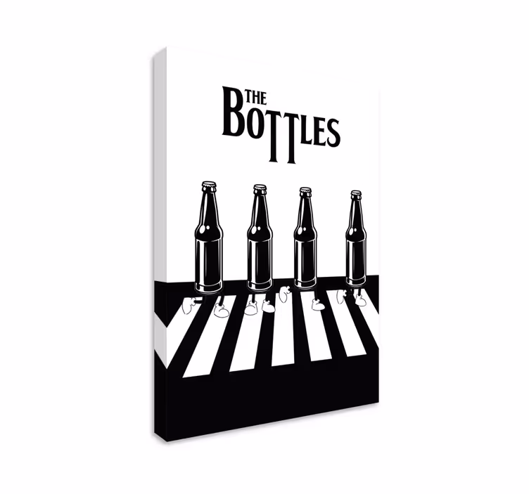 Cuadro con frase conjunto de botellas a rayas - TenVinilo