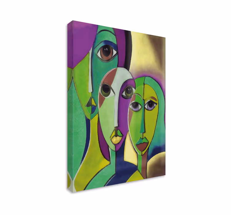 Cuadro artístico composición de rostros abstractos - TenVinilo