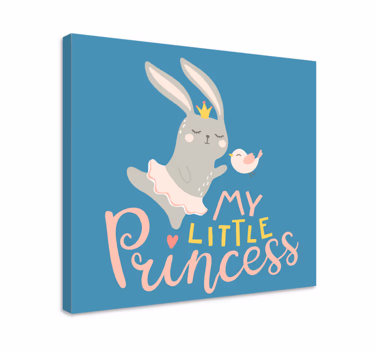 Cuadro infantil Bebe conejo frase mi princesa - TenVinilo
