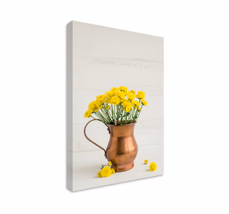 Cuadro bodegones Bodegones marrón con flores - TenVinilo
