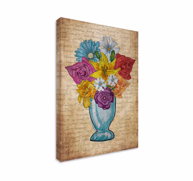 Cuadro de flores jarrón de flores - TenVinilo