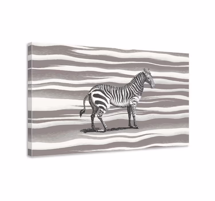 Cuadro de animales cebra escala grises - TenVinilo