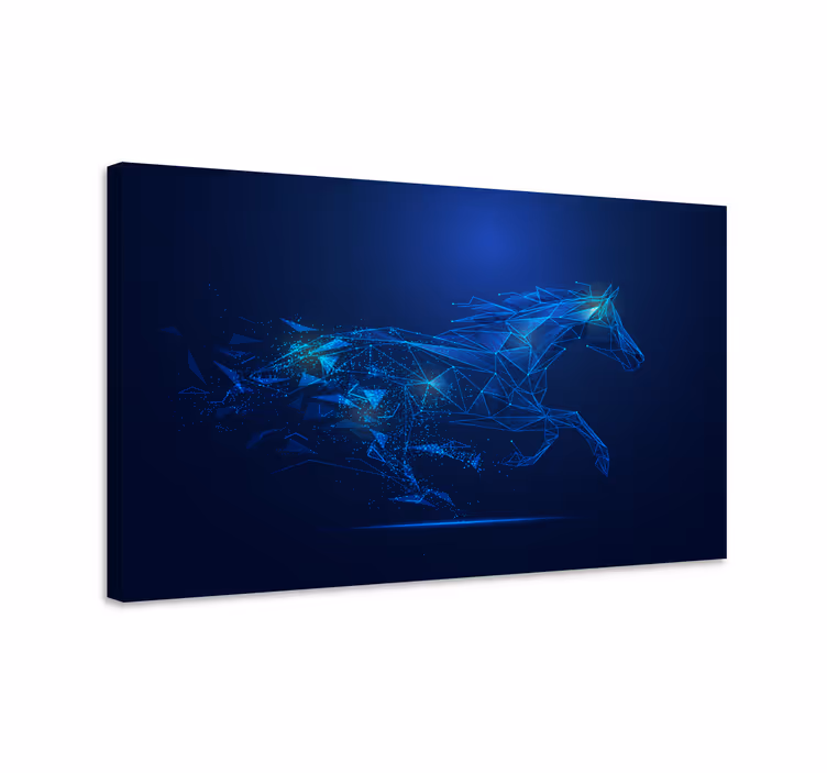 Cuadro caballos Geométrico azul - TenVinilo