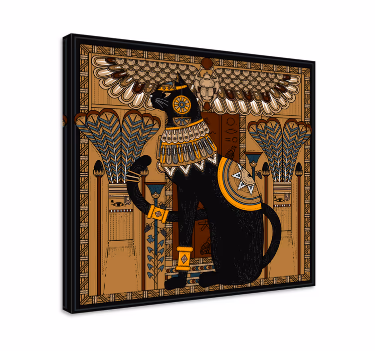 Cuadro de elefantes gato del antiguo egipto - TenVinilo