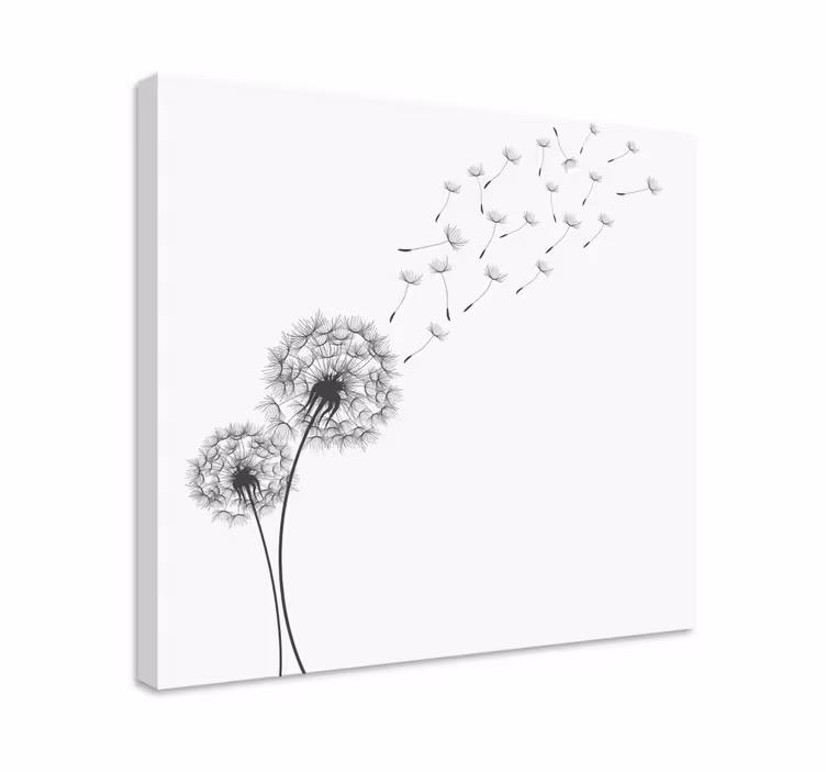 Cuadro de flores semillas de diente de león fluyendo - TenVinilo