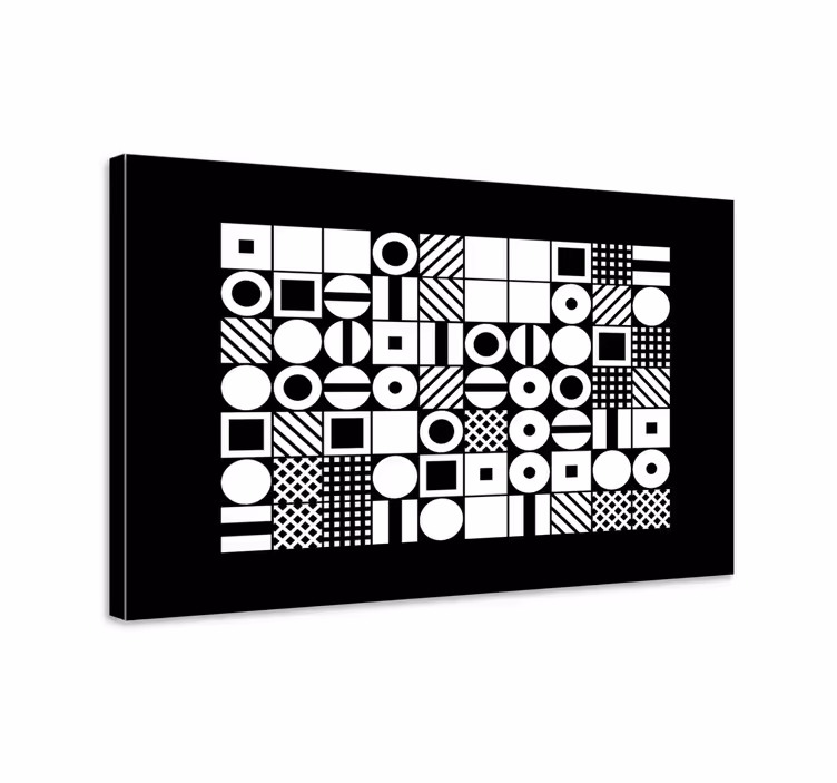 Cuadro despacho geometría blanco y negro - TenVinilo