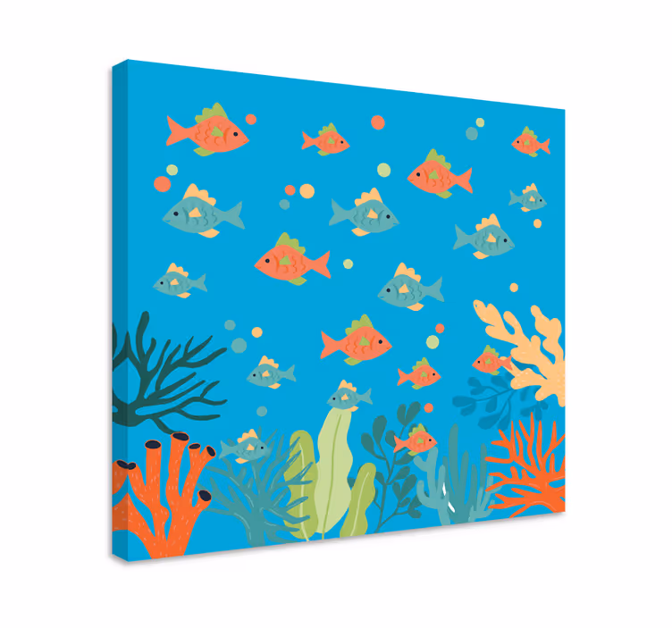 Cuadro de marineros aventura colorida submarina - TenVinilo