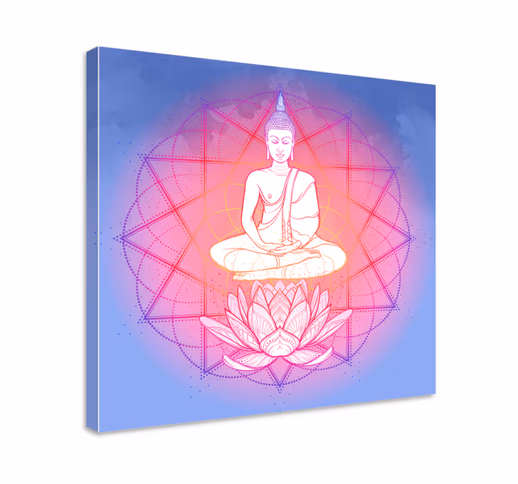 Cuadro mandala buda meditando - TenVinilo