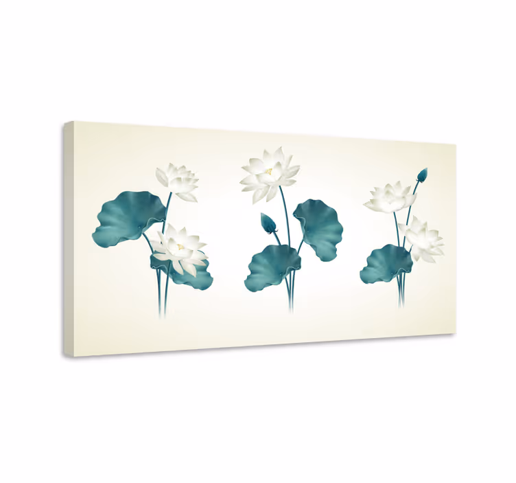 Cuadro de flores composición de flores de loto - TenVinilo