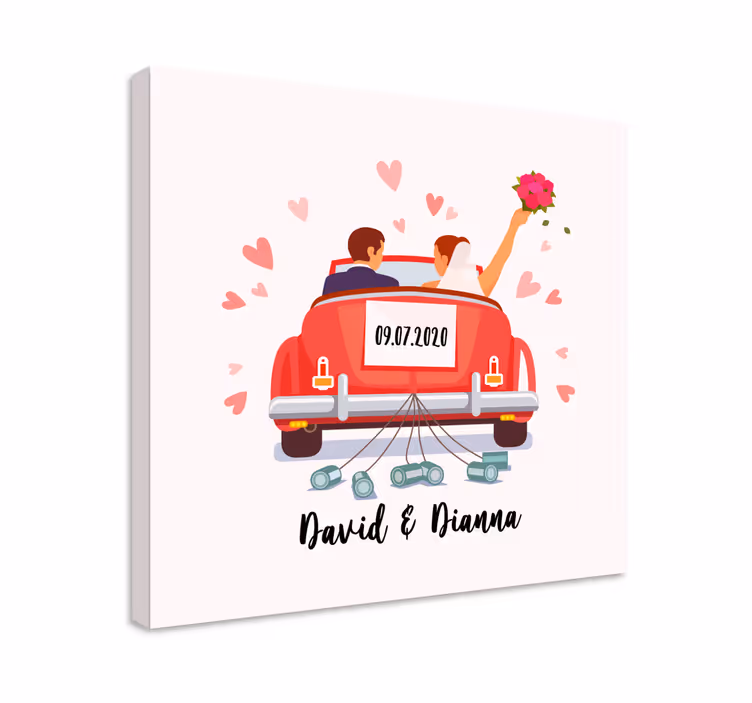 Cuadro boda Coche boda personalizable - TenVinilo