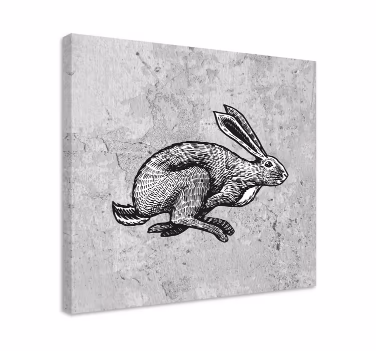 Cuadro infantil Conejo gris corriendo - TenVinilo