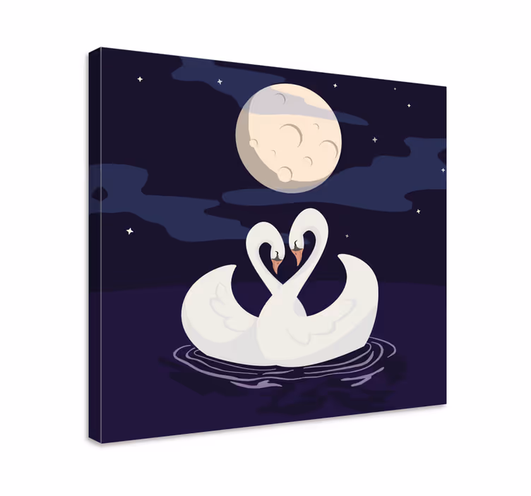 Cuadro aves Hermosos cisnes - TenVinilo