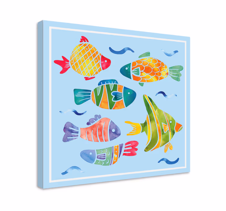 Cuadro peces Dibujos animados coloridos - TenVinilo