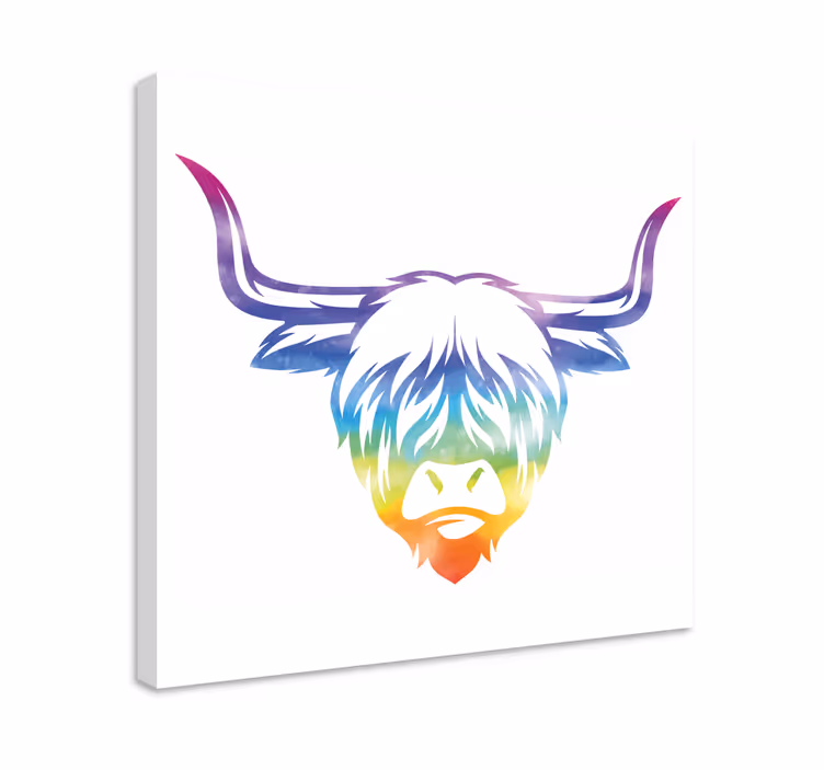 Cuadro animales vaca de las tierras altas colorida - TenVinilo