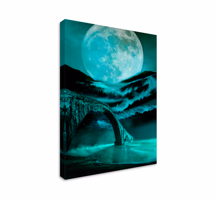 Cuadro paisajes Río a la luz de la luna - TenVinilo