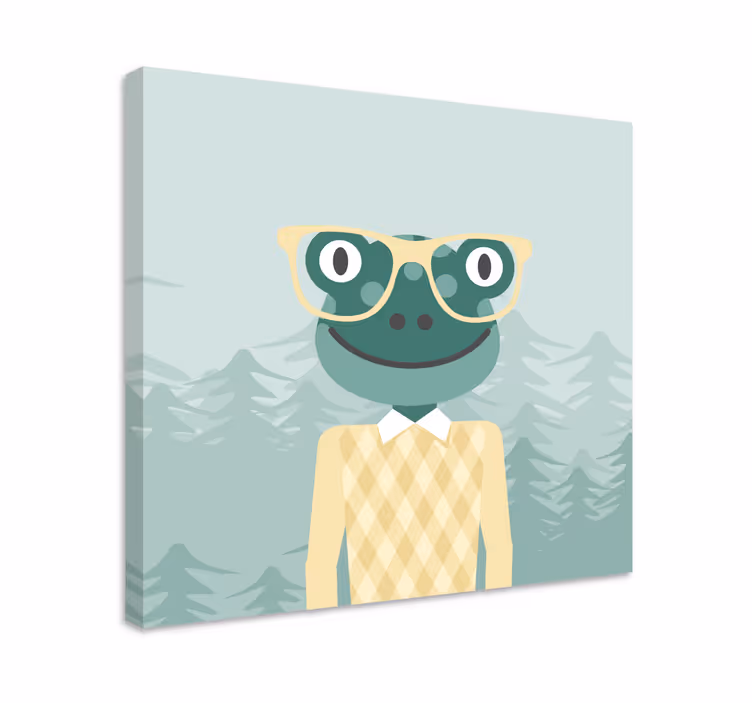 Cuadro 3d personaje de rana estiloso - TenVinilo