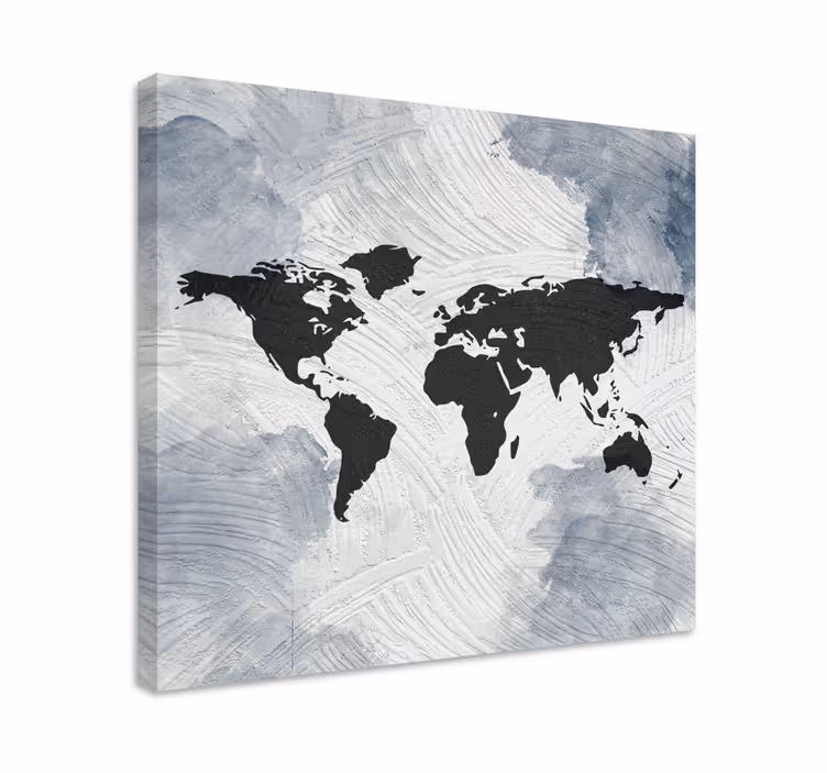 Cuadro mapa contorno global moderno - TenVinilo