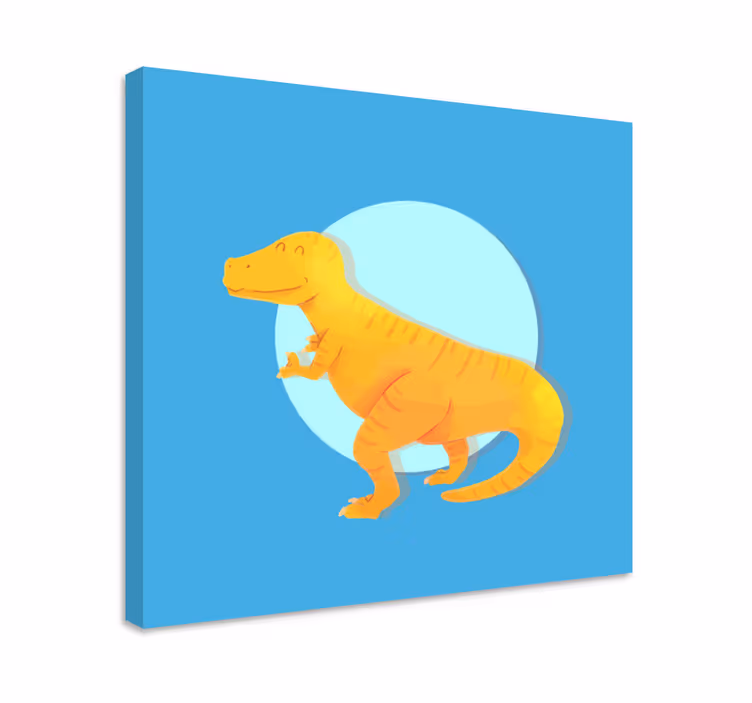 Cuadro dinosaurios Dinosaurio nórdico amarillo t-rex - TenVinilo
