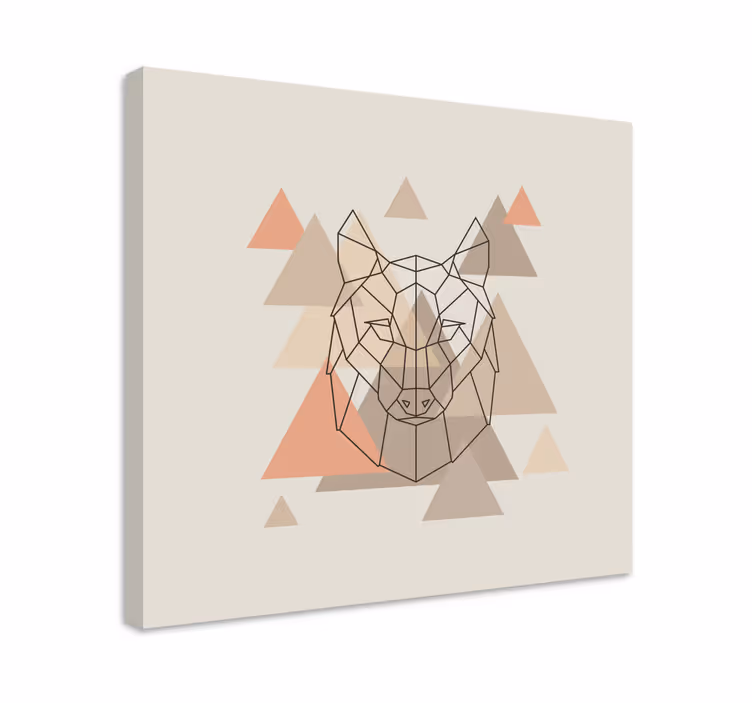 Cuadro perro Ilustración de lobo geométrico - TenVinilo