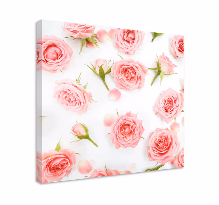 Cuadro de flores Rosas rosadas frescas - TenVinilo