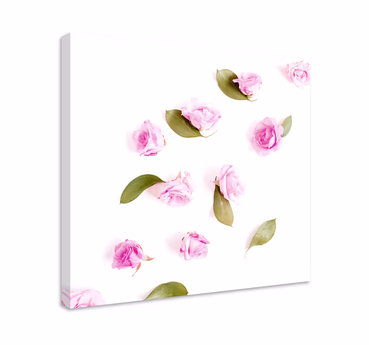 Cuadro de flores Suave composición de rosas rosadas - TenVinilo