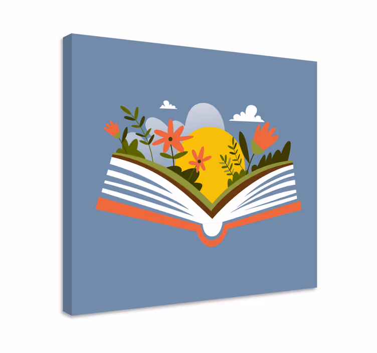 Cuadro de flores libro abierto de flora - TenVinilo