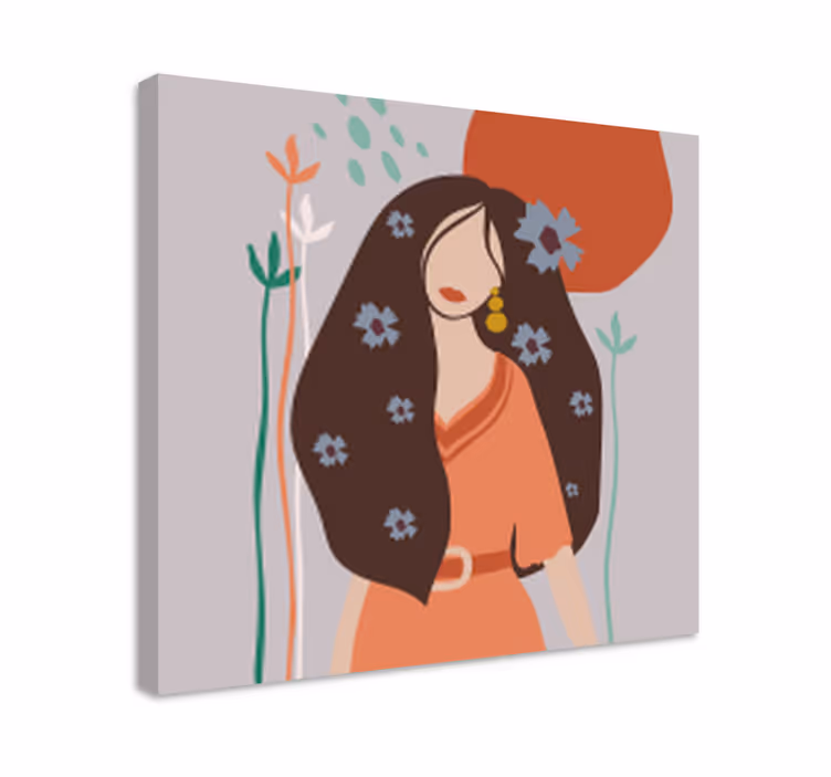 Cuadro de personas retrato femenino chic - TenVinilo