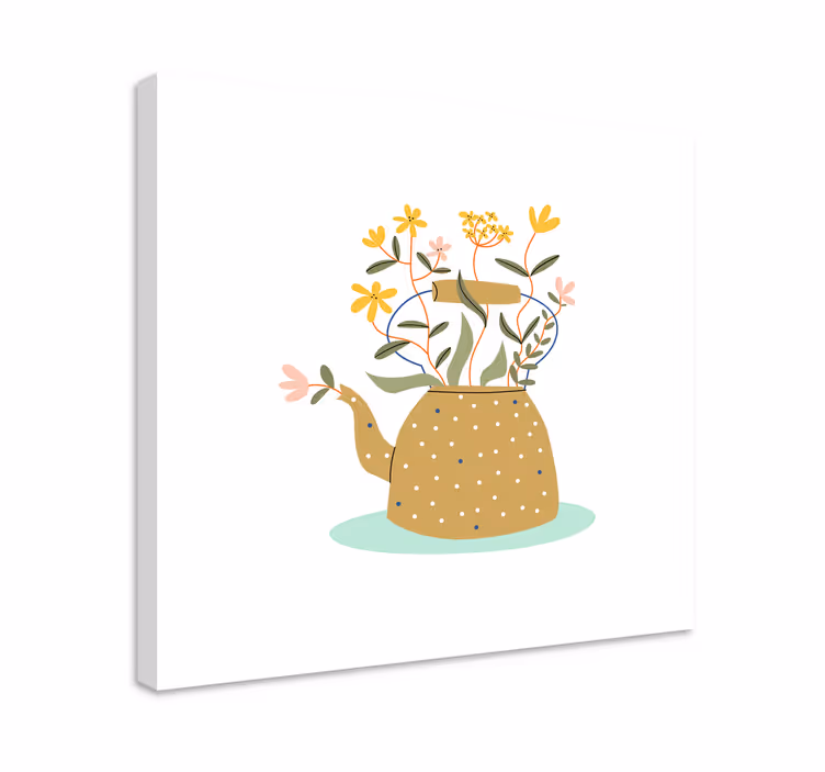 Cuadro de flores Bonito diseño de flores en una lata - TenVinilo