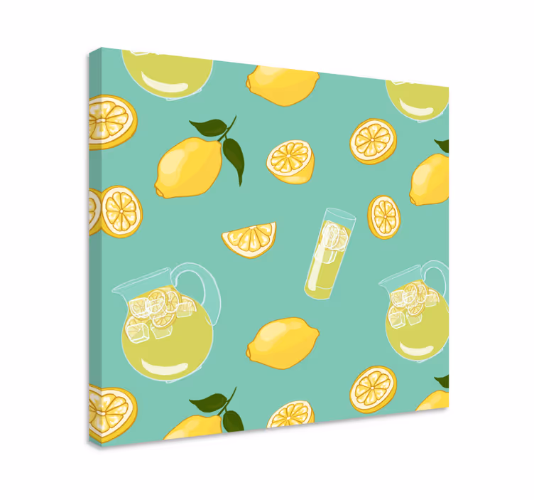 Cuadro bodegones Vaso con limon y frutas - TenVinilo