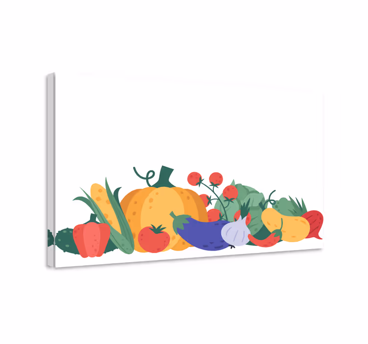 Cuadro bodegones Verduras y frutas sutiles - TenVinilo